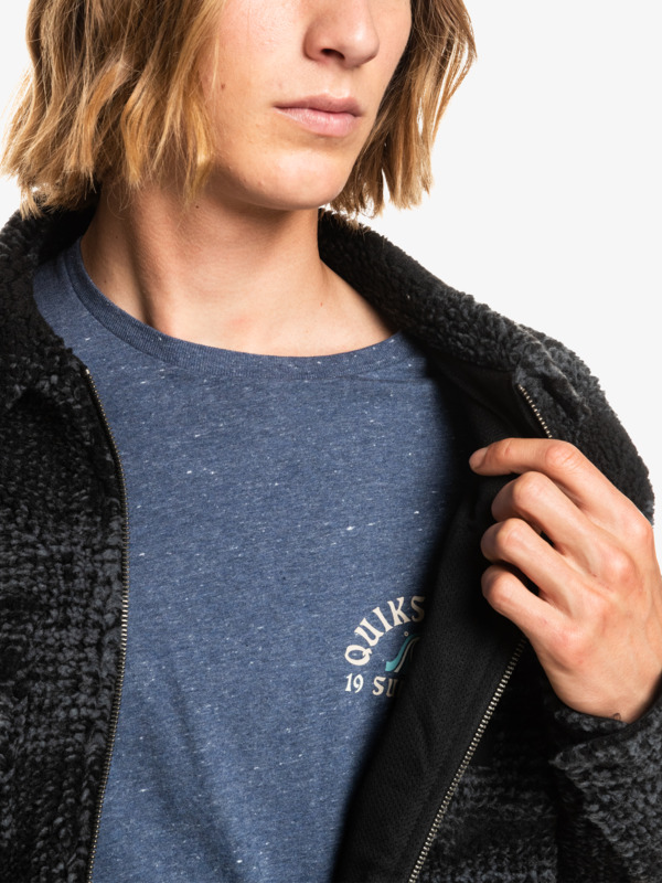 Black sherpa zip up deals