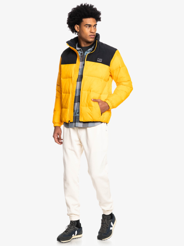Wolf Shoulder - Colourblock Puffer Jacket for Men  EQYJK03899
