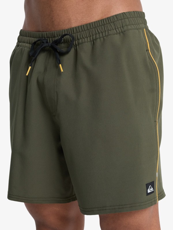 Stretch Piped Volley 16" - Swim Shorts for Men  EQYJV04211