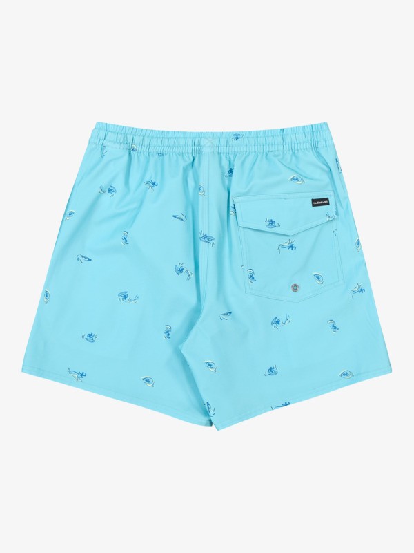 Stretch Printed Volley 16" - Swim Shorts for Men  EQYJV04217