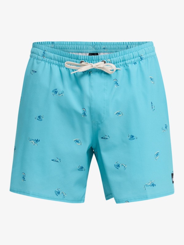 Stretch Printed Volley 16" - Swim Shorts for Men  EQYJV04217