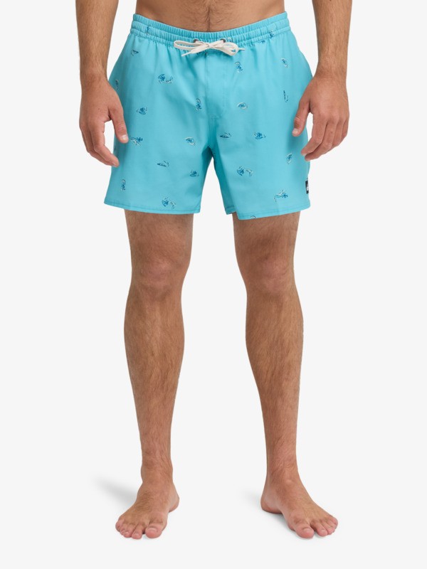 Stretch Printed Volley 16" - Swim Shorts for Men  EQYJV04217