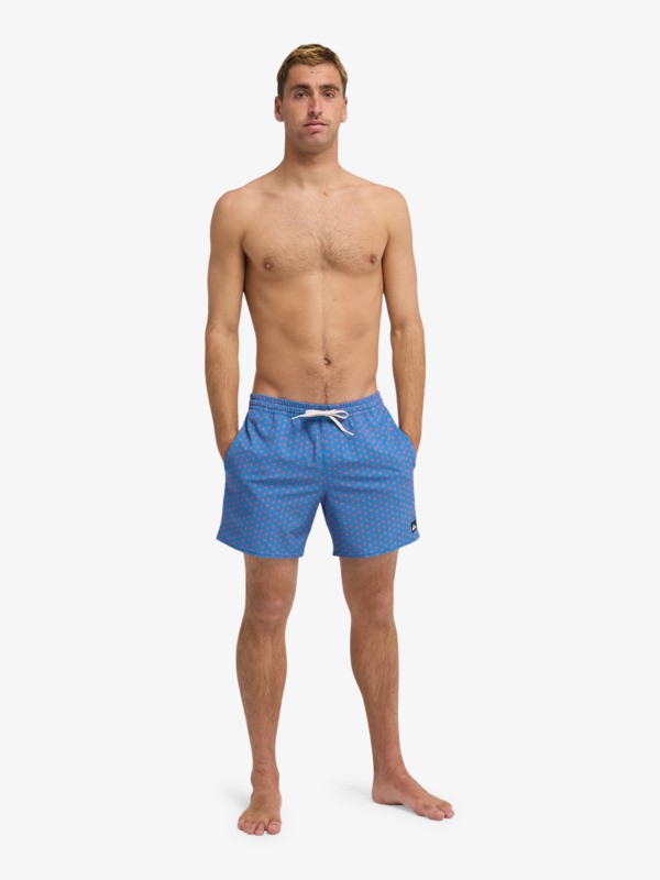 Stretch Printed Volley 16" - Swim Shorts for Men  EQYJV04217