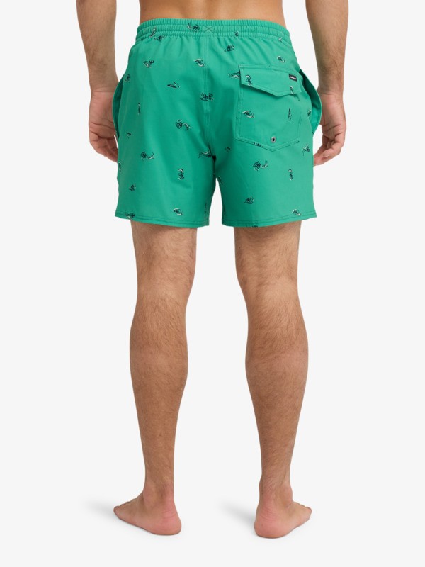 Stretch Printed Volley 16" - Swim Shorts for Men  EQYJV04217