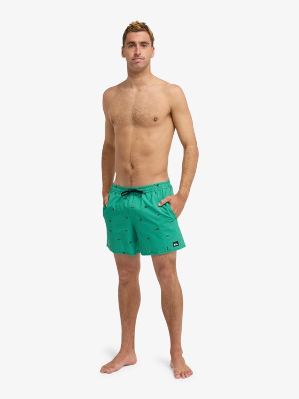 Stretch Printed Volley 16" - Swim Shorts for Men  EQYJV04217