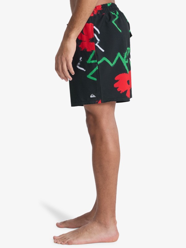 Stretch Printed Volley 16" - Swim Shorts for Men  EQYJV04217
