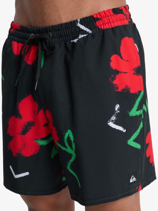 Stretch Printed Volley 16" - Swim Shorts for Men  EQYJV04217