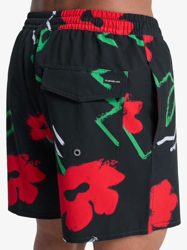 Stretch Printed Volley 16" - Swim Shorts for Men  EQYJV04217