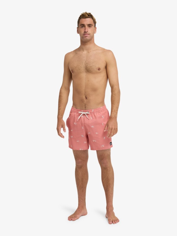 Stretch Printed Volley 16" - Swim Shorts for Men  EQYJV04217