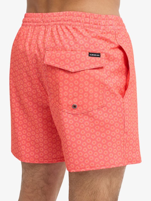 Stretch Printed Volley 16" - Swim Shorts for Men  EQYJV04217