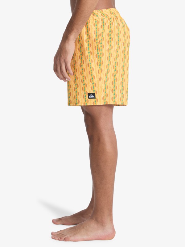Stretch Printed Volley 16" - Swim Shorts for Men  EQYJV04217