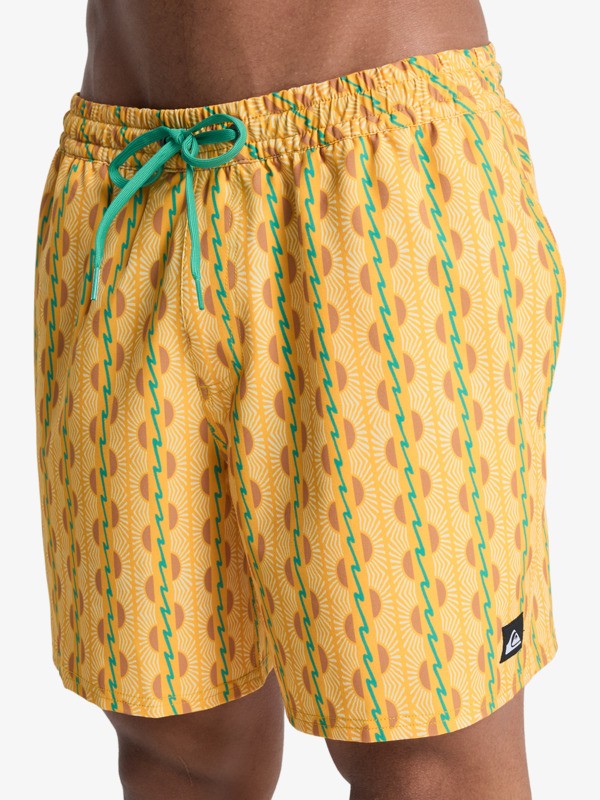 Stretch Printed Volley 16" - Swim Shorts for Men  EQYJV04217