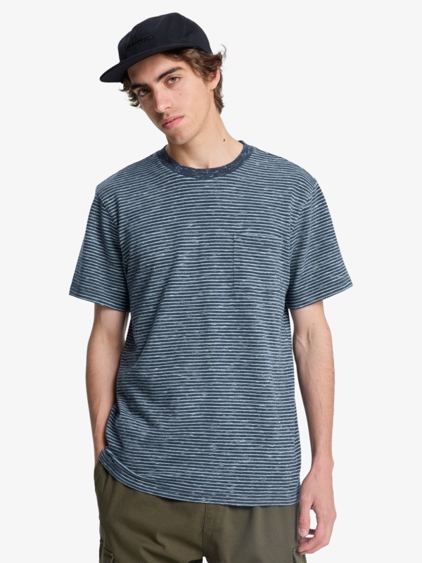 Lopaz Striped Pocket - Short Sleeve T-Shirt for Men  EQYKT04414