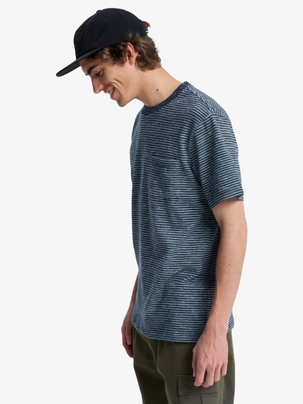 Lopaz Striped Pocket - Short Sleeve T-Shirt for Men  EQYKT04414