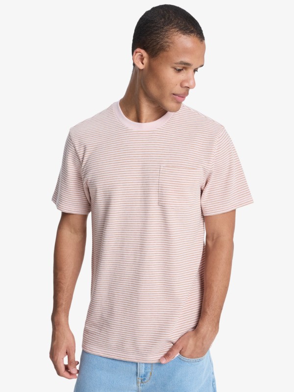 Lopaz Striped Pocket - Short Sleeve T-Shirt for Men  EQYKT04414