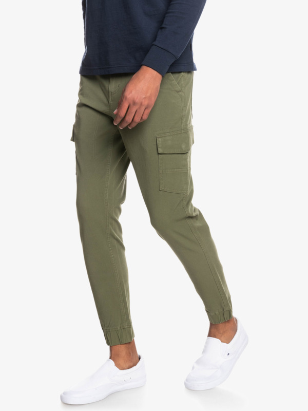 Cuffed Cargo - Tapered Cargo Trousers for Men EQYNP03257