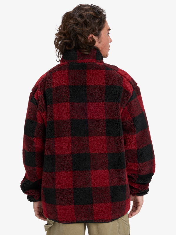 Mercury Woodlands Sherpa - Half Zip Sherpa Check Jacket for Men  EQYPF03070