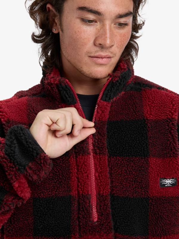 Mercury Woodlands Sherpa - Half Zip Sherpa Check Jacket for Men  EQYPF03070