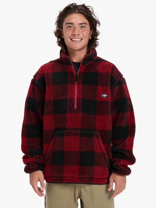 Mercury Woodlands Sherpa - Half Zip Sherpa Check Jacket for Men  EQYPF03070