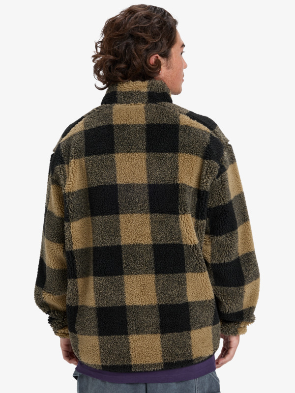 Mercury Woodlands Sherpa - Half Zip Sherpa Check Jacket for Men  EQYPF03070