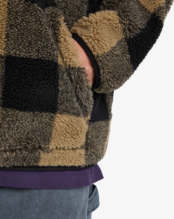 Mercury Woodlands Sherpa - Half Zip Sherpa Check Jacket for Men  EQYPF03070