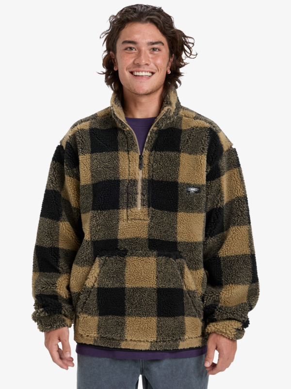 Mercury Woodlands Sherpa - Half Zip Sherpa Check Jacket for Men  EQYPF03070