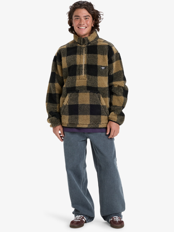 Mercury Woodlands Sherpa - Half Zip Sherpa Check Jacket for Men  EQYPF03070