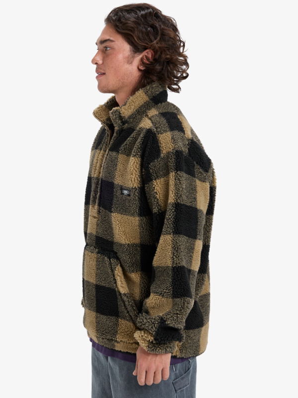 Mercury Woodlands Sherpa - Half Zip Sherpa Check Jacket for Men  EQYPF03070