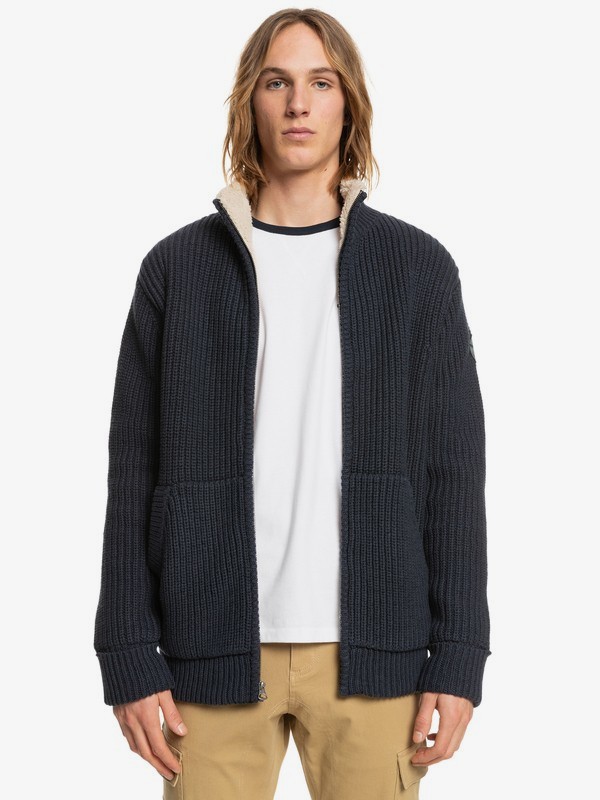 Boketto Zip Up Sherpa Lined Jumper for Men