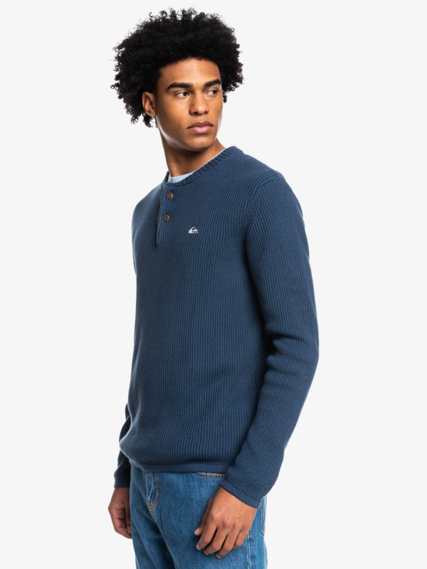 The Captains Long Sleeve Henley Top for Men Quiksilver