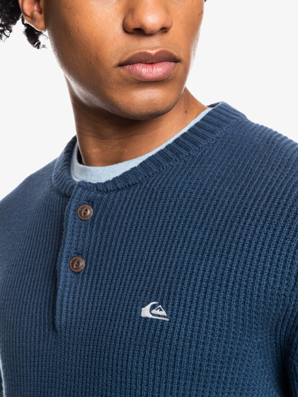 The Captains Long Sleeve Henley Top for Men Quiksilver