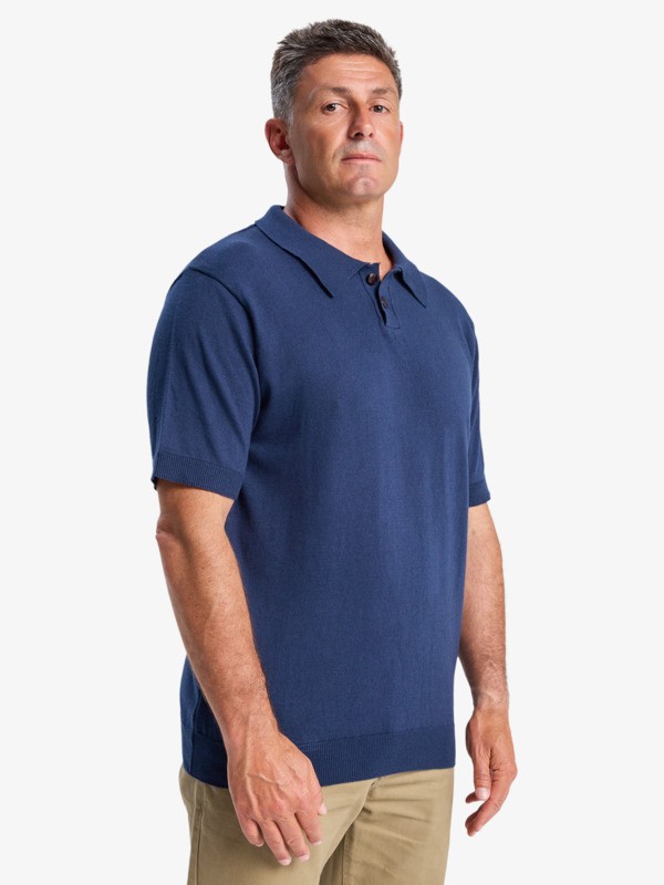 Diamond Polo Ss - Short Sleeve Knitted Polo for Men  EQYSW03335