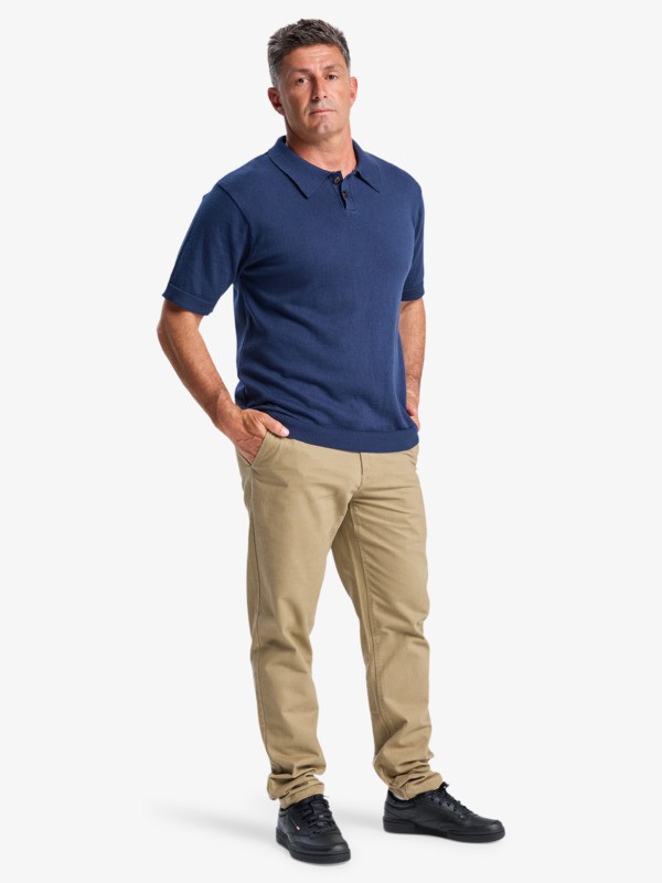 Diamond Polo Ss - Short Sleeve Knitted Polo for Men  EQYSW03335