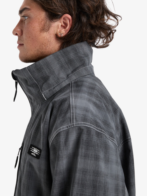 quiksilver, Live Wire - Technical Snow Jacket for Men, MERCURY CHECK TRUE BLACK (kvj6) Live Wire - Technical Snow Jacket for Men  EQYTJ03489
