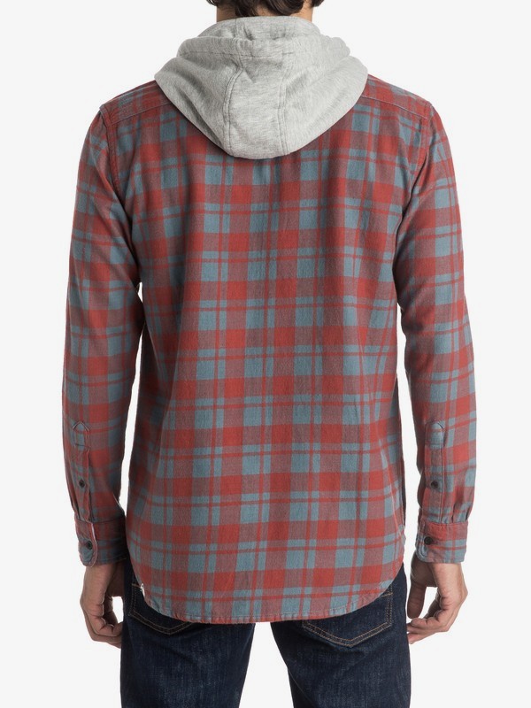 Snap Up Flannel - Long Sleeve Hooded Shirt EQYWT03376