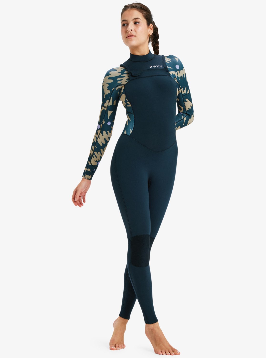 4/3 Swell Natural - Women's Black Chest Zip Wetsuit | Roxy
