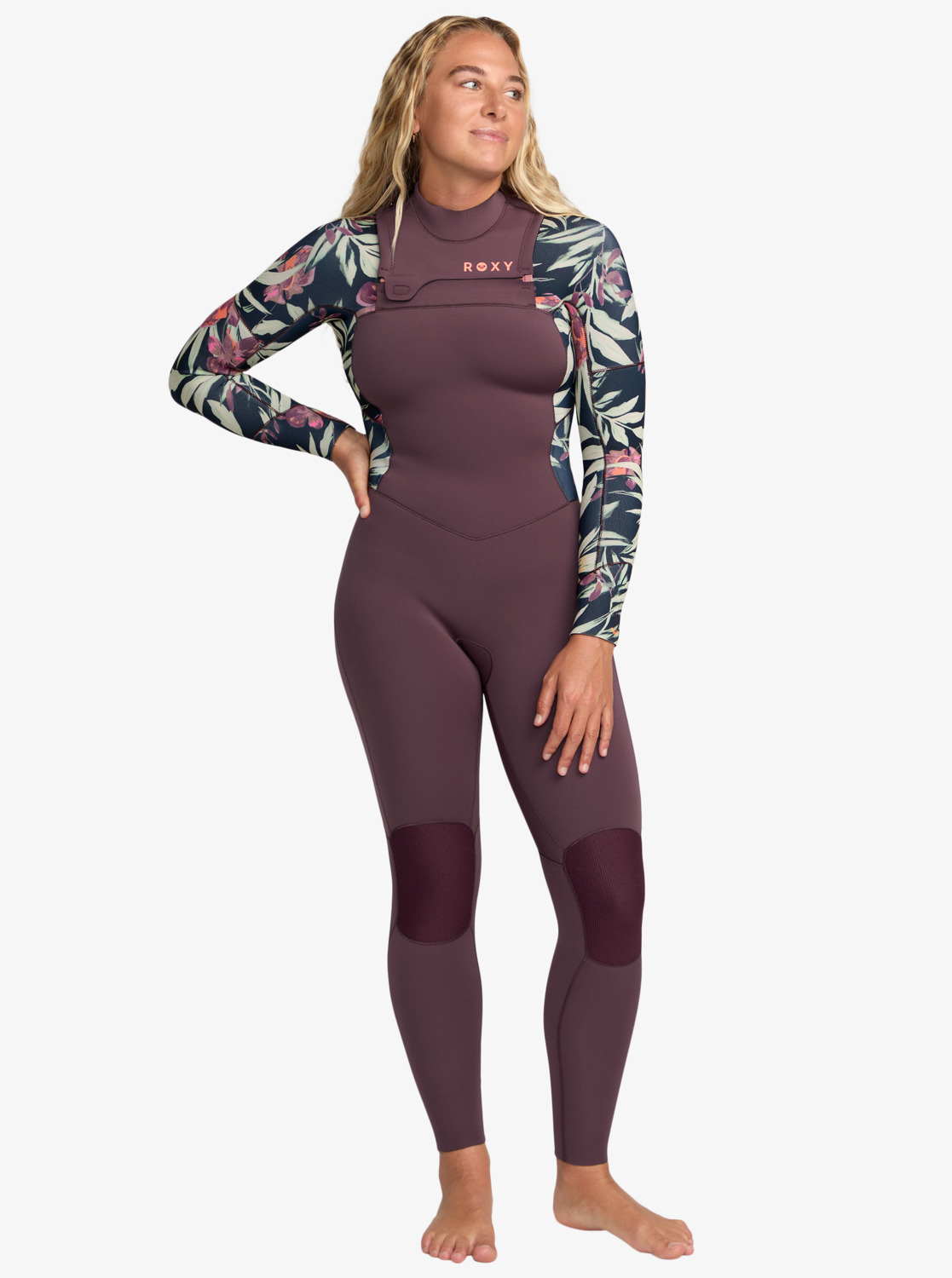 5/4 Swell Natural - Women's Purple Chest Zip Wetsuit | Roxy