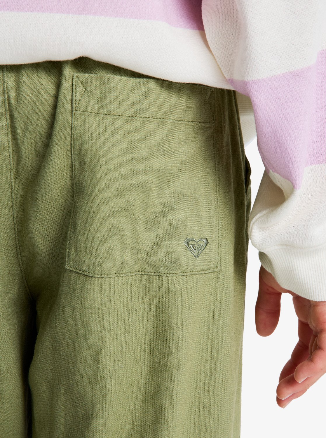 greenclothing 4pockets pants グリーン 4ポケ Lekeitio Break - Girls 4 - 16's Green Elastic Waist Pants | Roxy