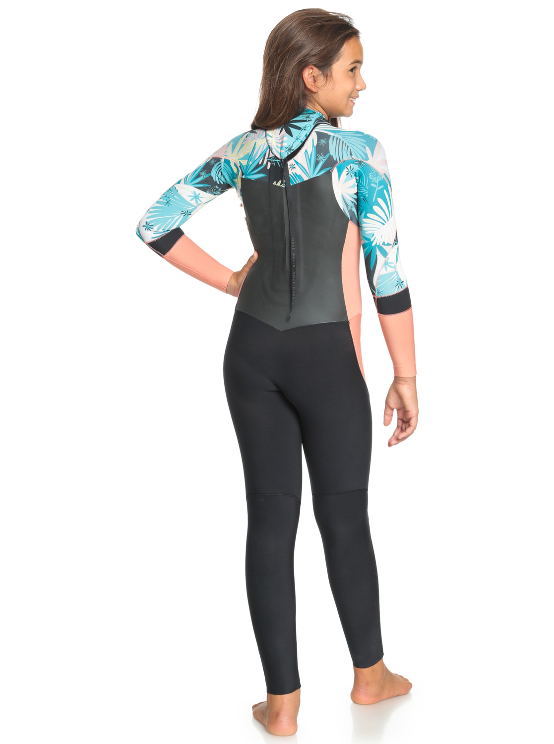 【 ROXY 】 4/3mm Syncro - Back Zip Wetsuit for Girls - Girls's Multi Back Zip