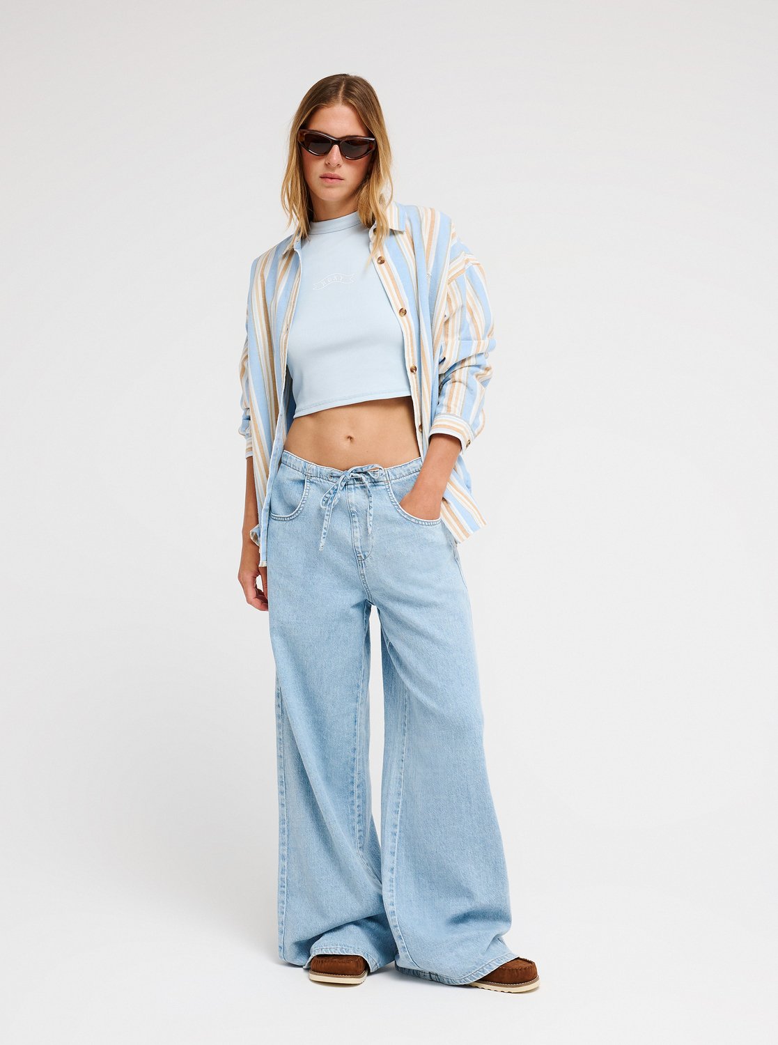 Beach Flirt - Women's Blue Loose Denim Jeans | Roxy