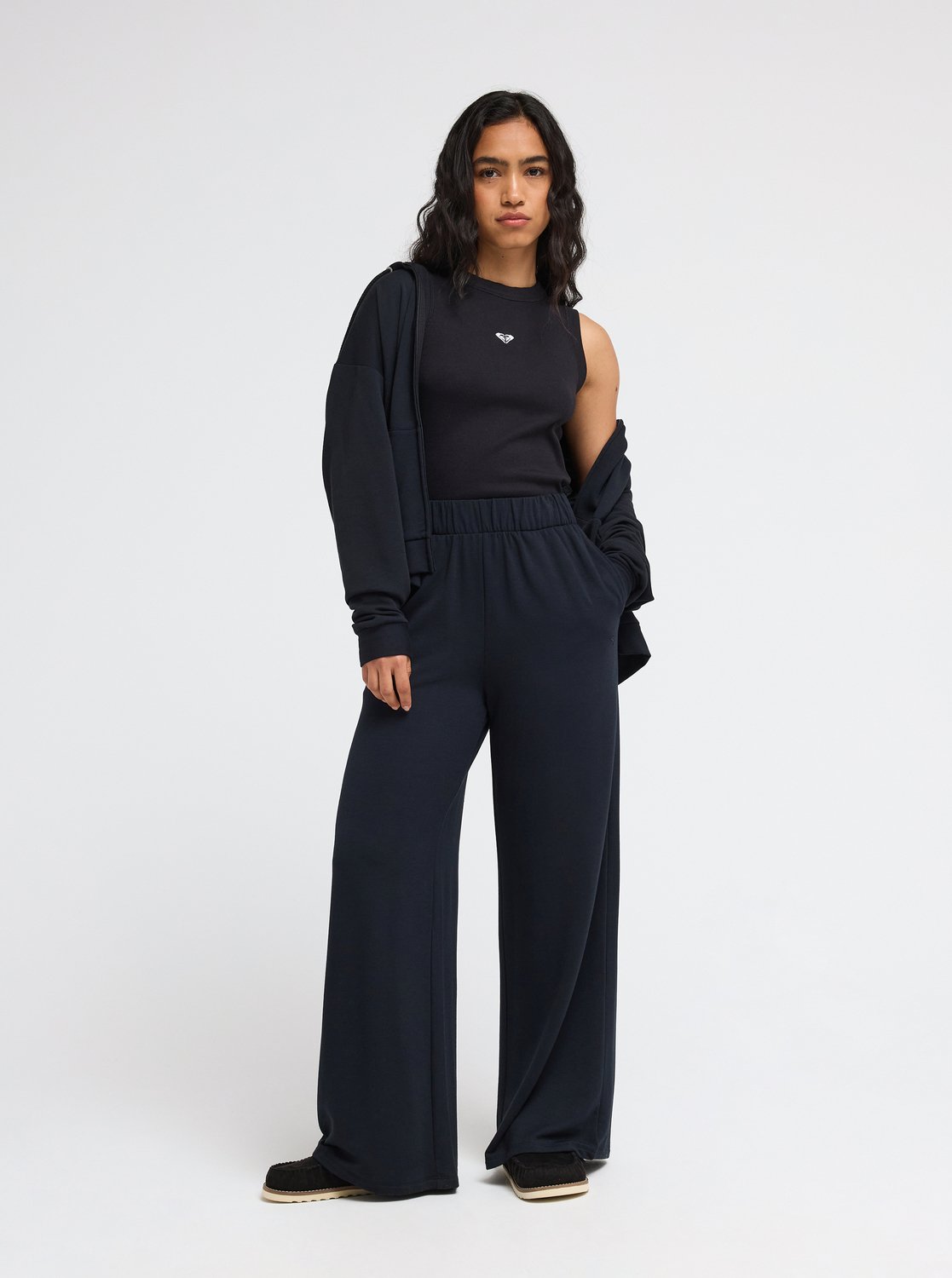 Surfing By Sunlight - Women's Black Lounge Wide Leg Jogger | Roxy