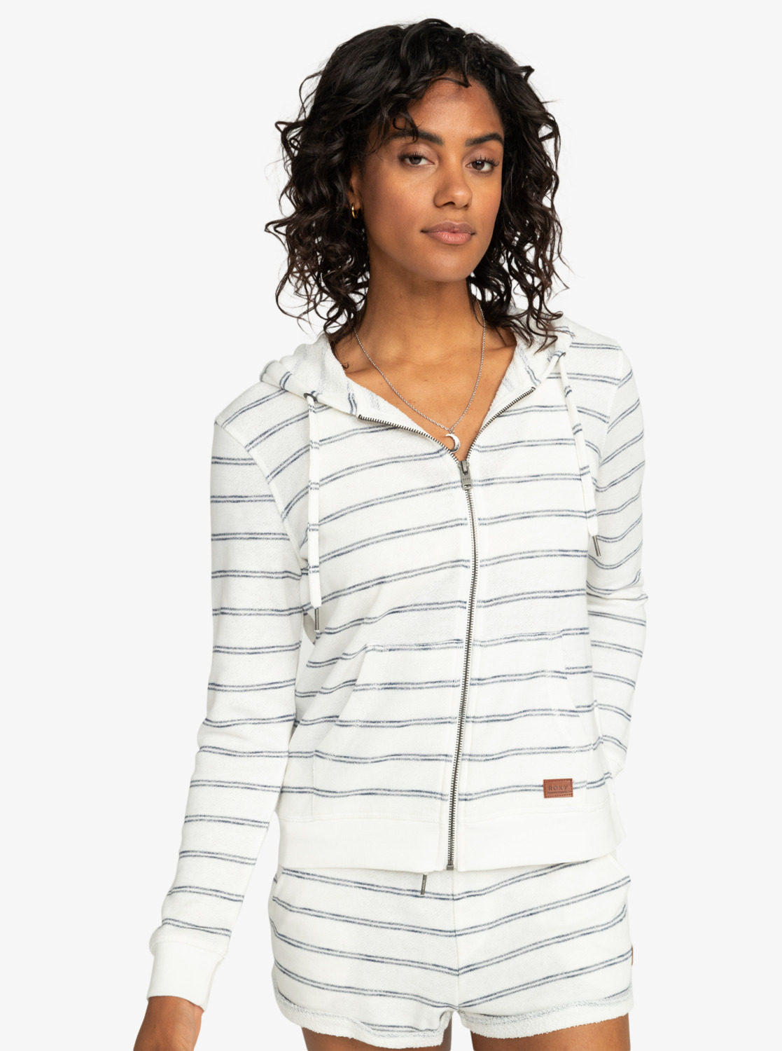 Perfect Wave Stripes - Women's White Zip-Up Hoodie | Roxy