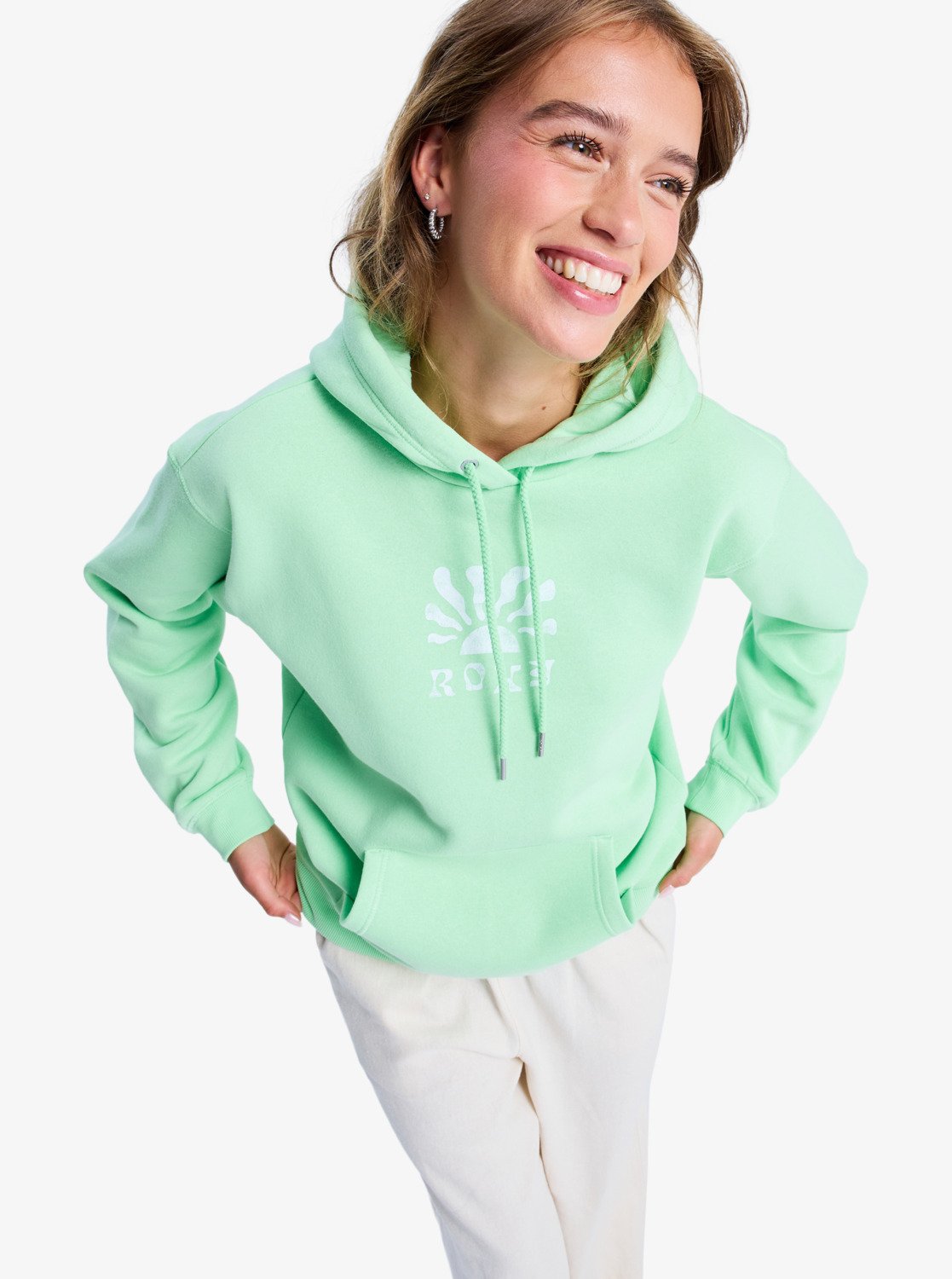 Surf Stoked Brushed Vt - Women's Green Hoodie | Roxy