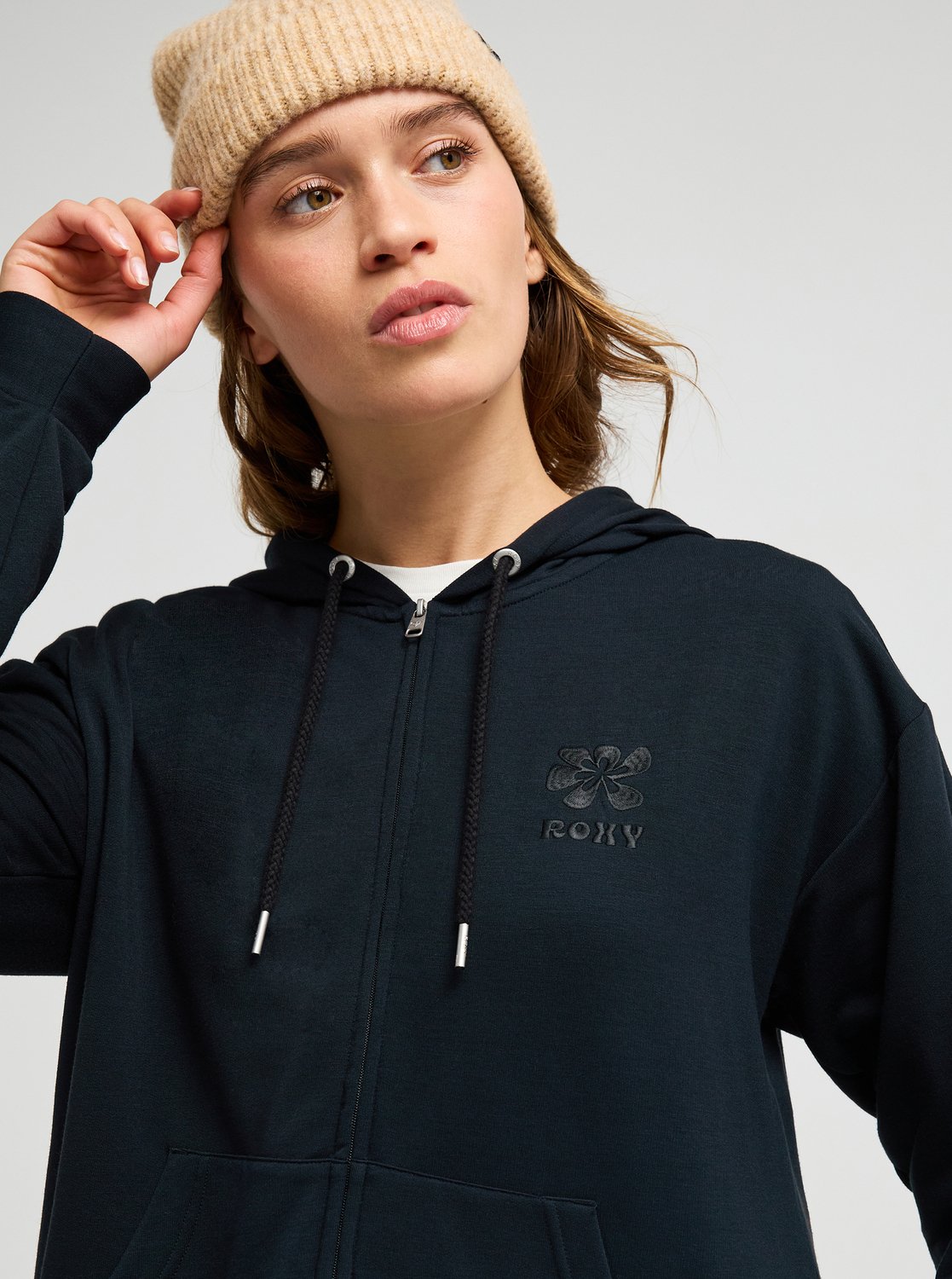 Surfing By Daylight - Women's Black Zip-Up Hoodie | Roxy