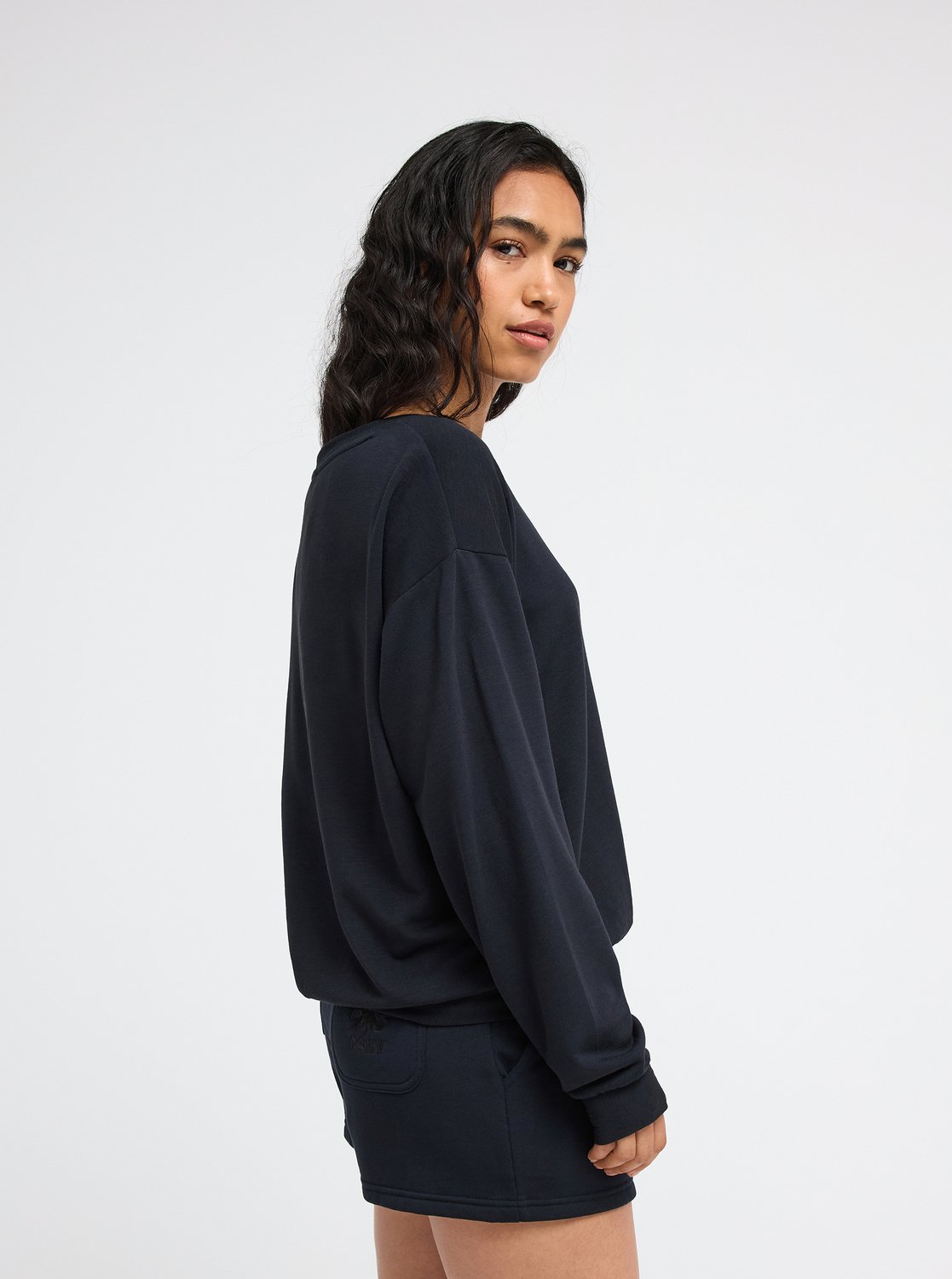 Surfing By Moonlight - Women's Black Super-Soft Lounge Top | Roxy