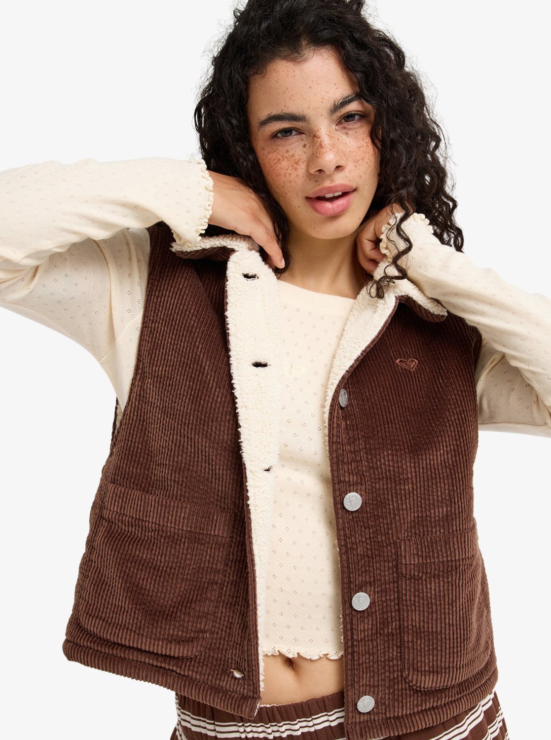 Willow Trail - Women's Brown Corduroy Vest | Roxy