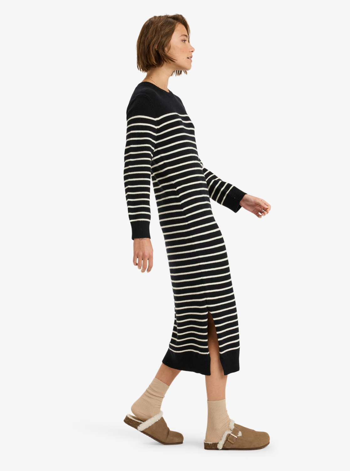 Cool Waves - Women's Black Long Sleeve Maxi Sweater Dress | Roxy