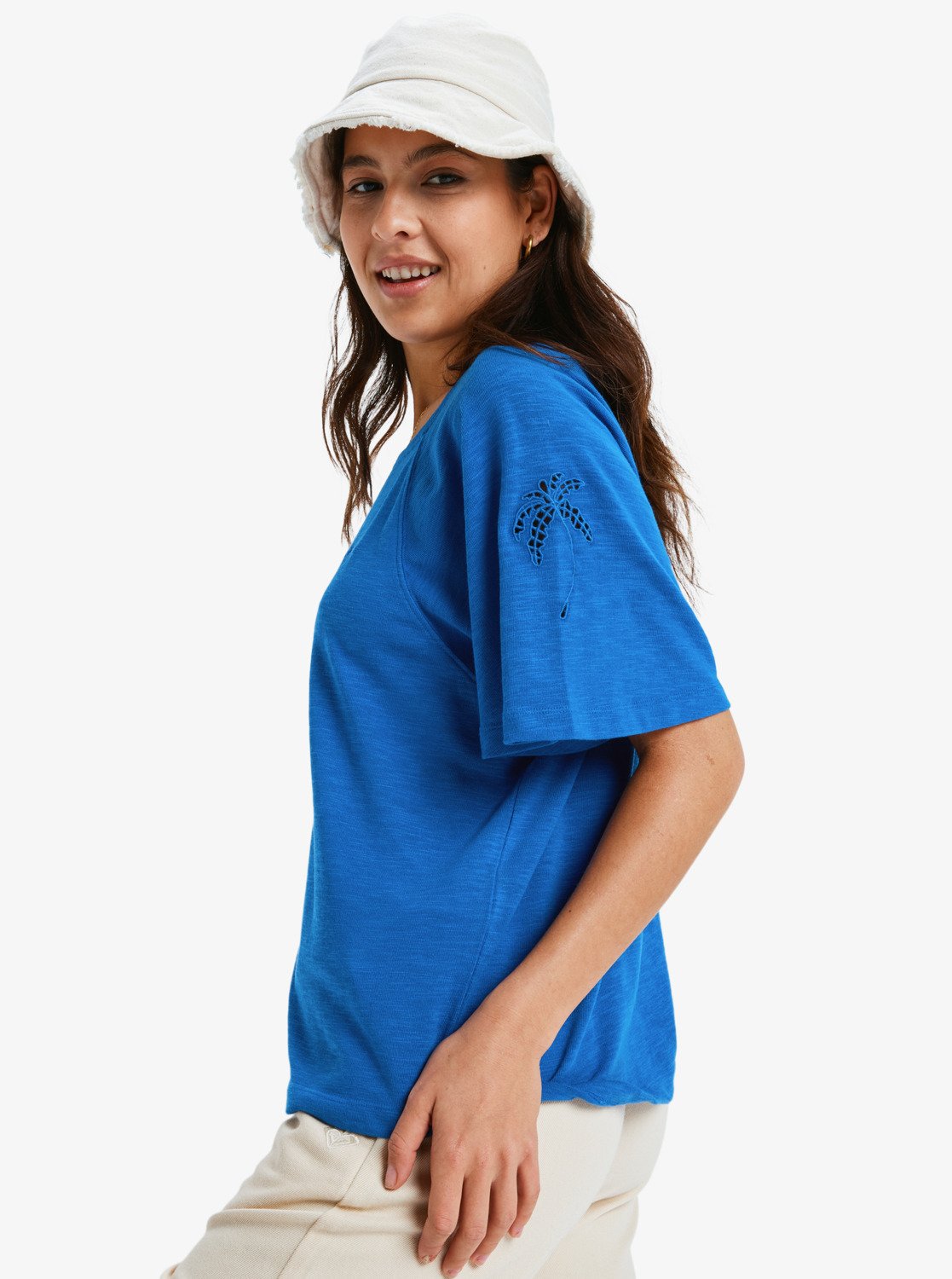Time For Palm Tree - Women's Purple Short Sleeves T-Shirt | Roxy