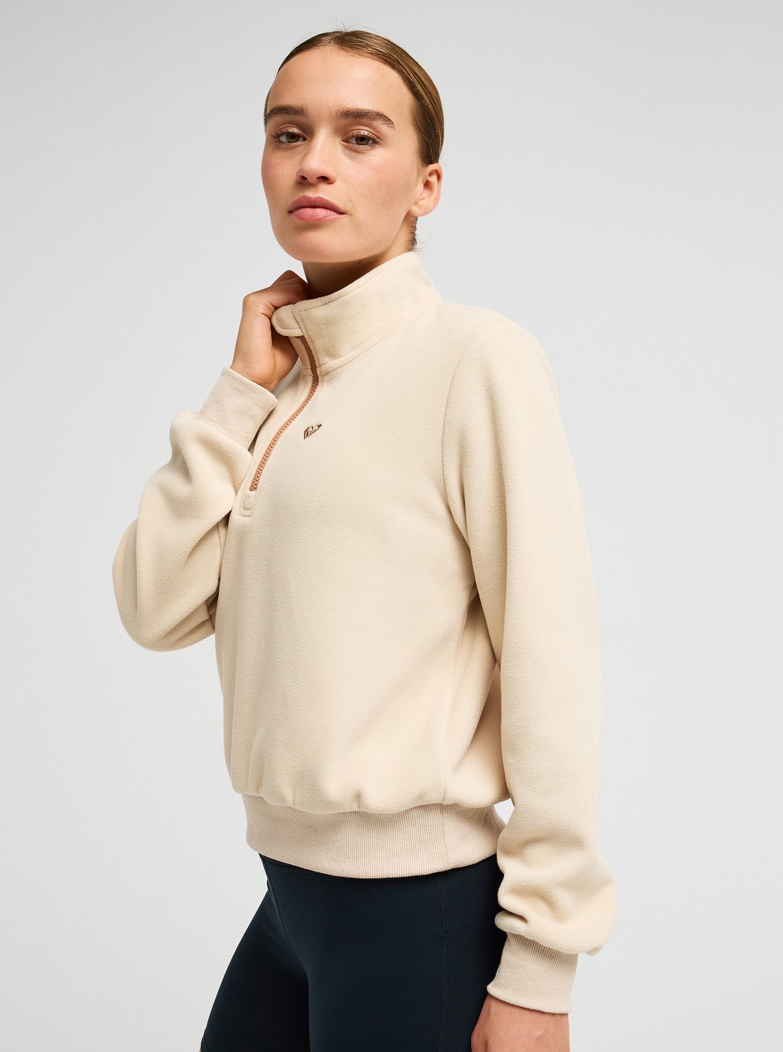 Waves Of Warmth Half Zip - Women's Beige Sport Jumper | Roxy
