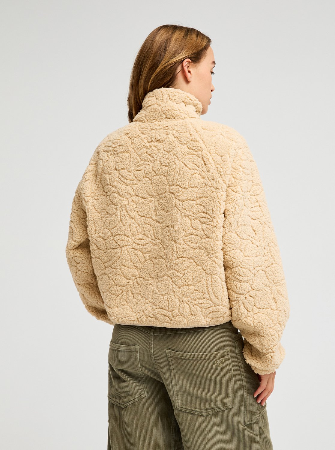 Blurry Cloud - Women's Beige Full Zip Relaxed Fleece | Roxy